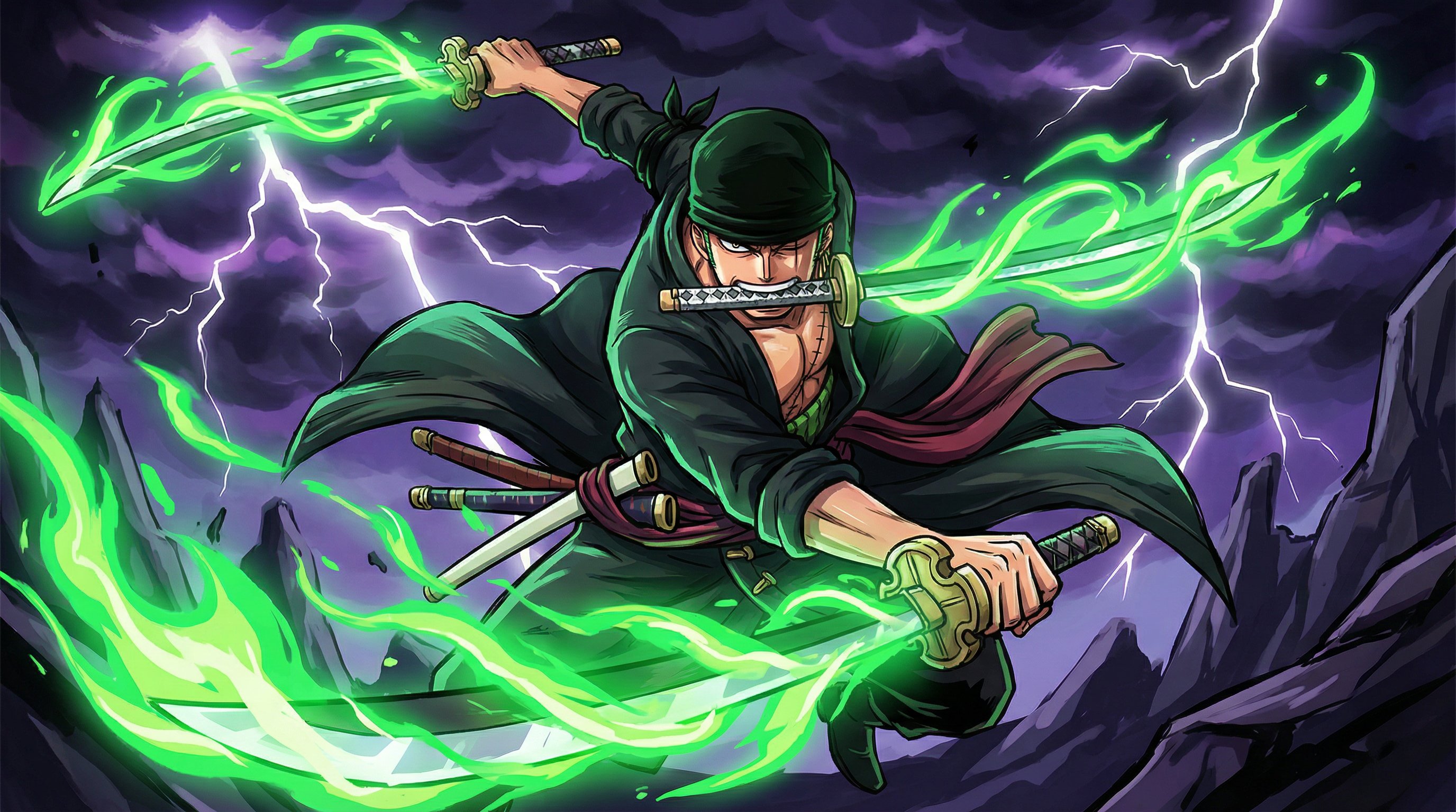 四虎视频解说：索隆三刀流觉醒全纪录